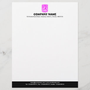 Papel Timbrado Pé de página da cor (Tiki) - magenta e preto