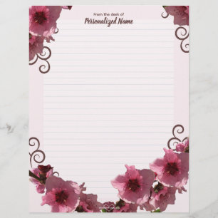 Papel Timbrado Peach Blossoms Lined