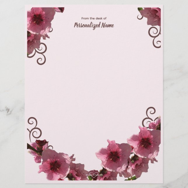 Papel Timbrado Peach Blossoms Unline (Frente)