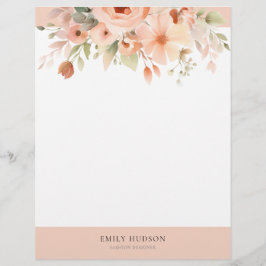 Papel Timbrado Peach Boho Floral