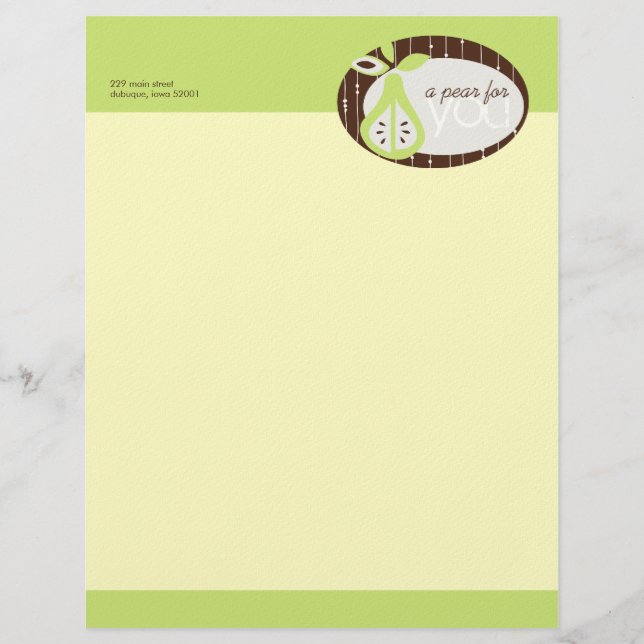 Papel Timbrado Pear Para Você Cabeça Letal (Frente)
