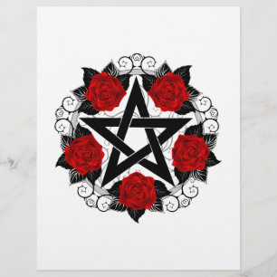 Papel Timbrado Pentagrama com Rosas vermelhas