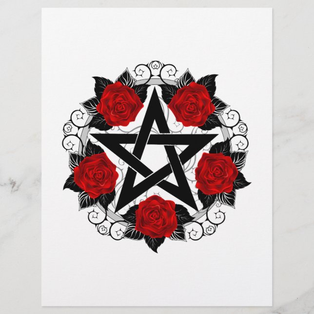 Papel Timbrado Pentagrama com Rosas vermelhas (Frente)