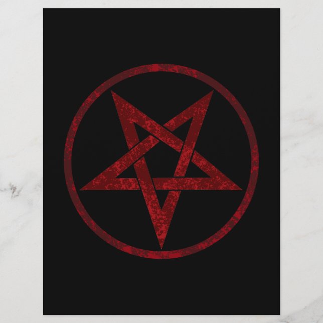 Papel Timbrado Pentagrama do diabo vermelho (Frente)