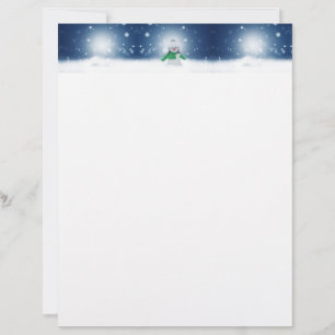 Papel Timbrado Personagem adorável de boneco de neve de Natal do 