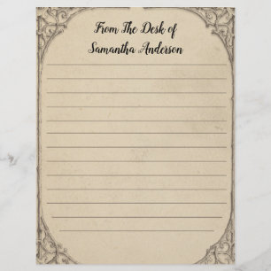 Papel Timbrado Personalizado Antigo Vintage Envelhecido Linned