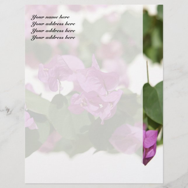 Papel Timbrado Personalizado Bougainvillea (Frente)