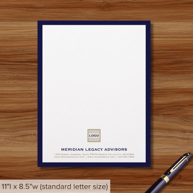 Papel Timbrado Personalizado Business Letterhead com Quadro de Ma (Criador carregado)