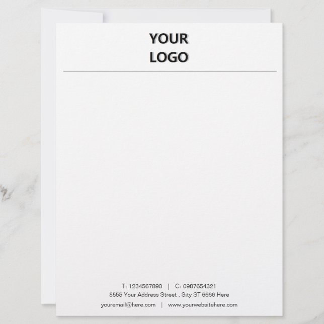 Papel Timbrado Personalizado Business Letterhead com seu próprio  (Frente)