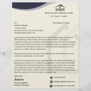 Papel Timbrado Personalizado Cinza para Imobiliári