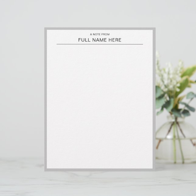 Papel Timbrado Personalizado com Estilo para Mensa (Em pé/Frente)