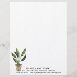 Papel Timbrado Personalizado com Planta em Vaso em
