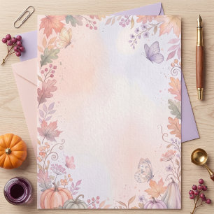 Papel Timbrado Personalizado de Abóbora Boho Outon