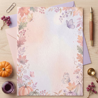 Papel Timbrado Personalizado de Abóbora Boho Outon
