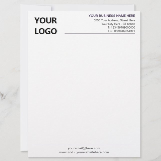 Papel Timbrado Personalizado de Negócios com Exemp (Frente)