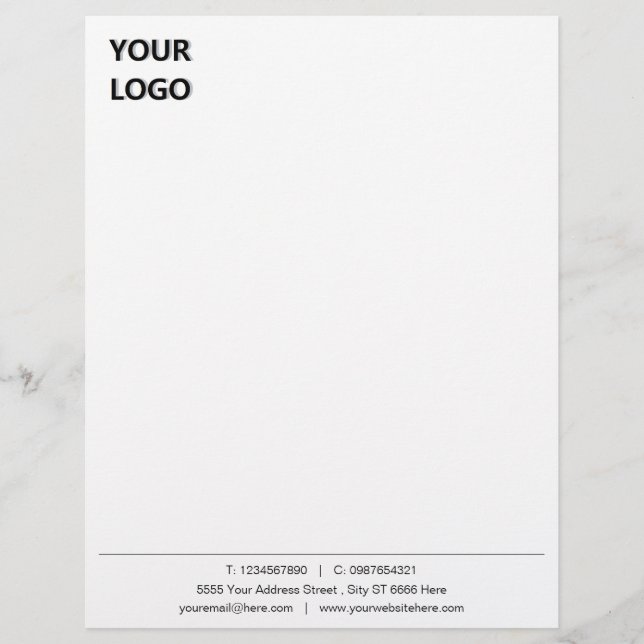 Papel Timbrado Personalizado fez seu Modelo Letterhead (Frente)