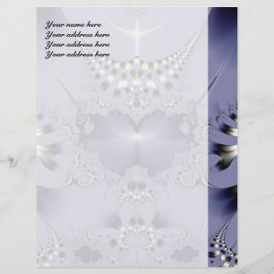 Papel Timbrado Personalizado Flor Roxa