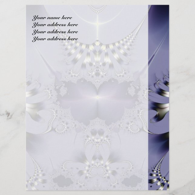 Papel Timbrado Personalizado Flor Roxa (Frente)