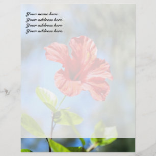 Papel Timbrado Personalizado Hibisco Vermelho