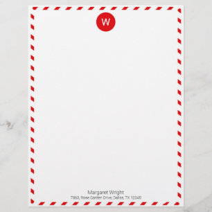 Papel Timbrado Personalizado Mínimo de Correio Vermelho Vermelho