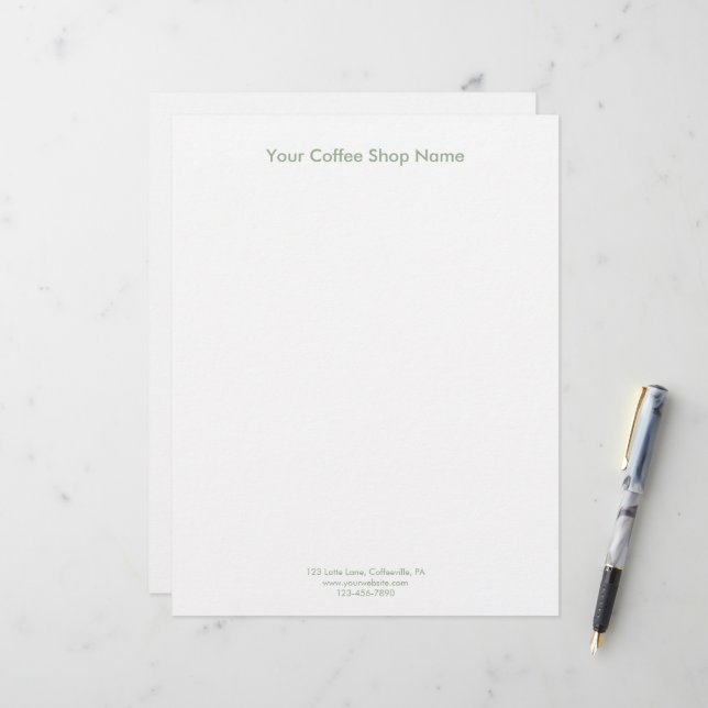 Papel Timbrado Personalizado Moderno Simples Verde (Frente/Verso In Situ)