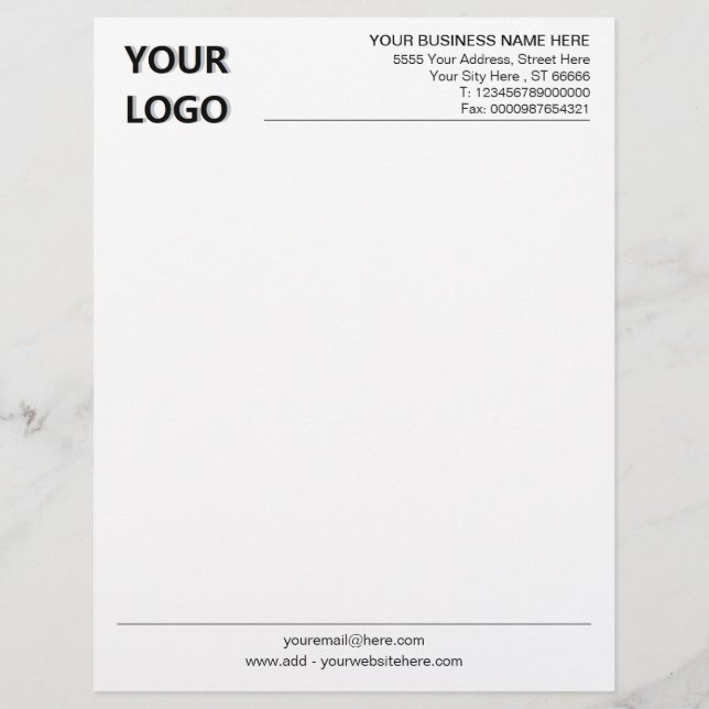 Papel Timbrado Personalizado o seu Modelo de Empresas Letterhead (Frente)