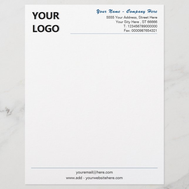 Papel Timbrado Personalizado o título de nota comercial com o log (Frente)