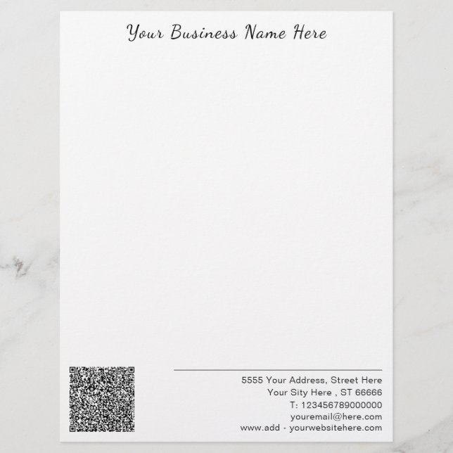 Papel Timbrado Personalizado seu timbrado comercial com código QR (Frente)