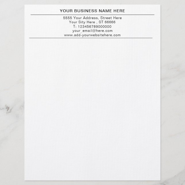 Papel Timbrado Personalizado Simples Sua Letterhead Do Escritório (Frente)