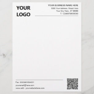 Papel Timbrado Personalizar cabeçalho comercial com código QR e l