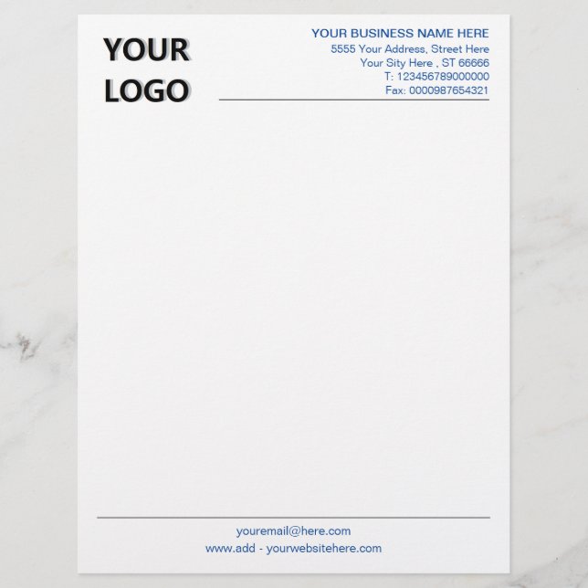 Papel Timbrado Personalizar Letra Comercial para Suas Cores e Fon (Frente)
