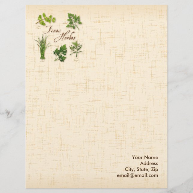 Papel Timbrado Personalizar Multas Herbs Letterhead (Frente)