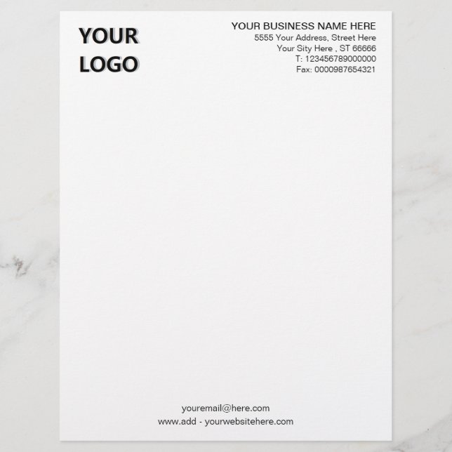 Papel Timbrado Personalizar timbrado comercial com logotipo perso (Frente)
