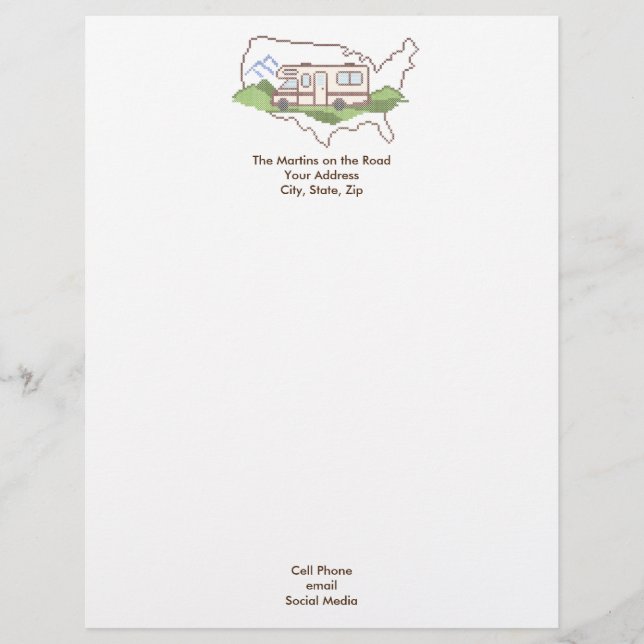 Papel Timbrado Personalize a sua caminhada EUA Letterhead (Frente)