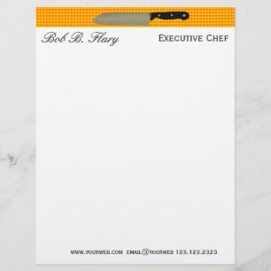 Papel Timbrado Personalize-me faca de Santoku do cozinheiro chefe