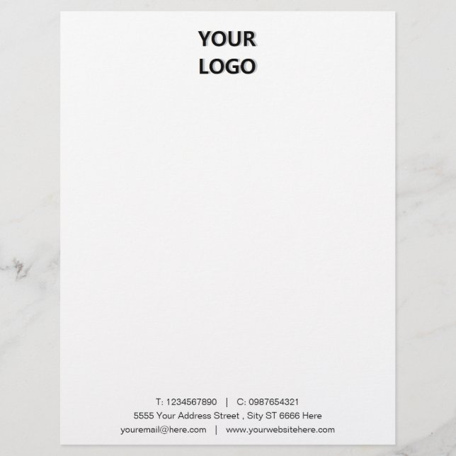 Papel Timbrado Personalize o Letterhead Personalizado da Sua Empr (Frente)