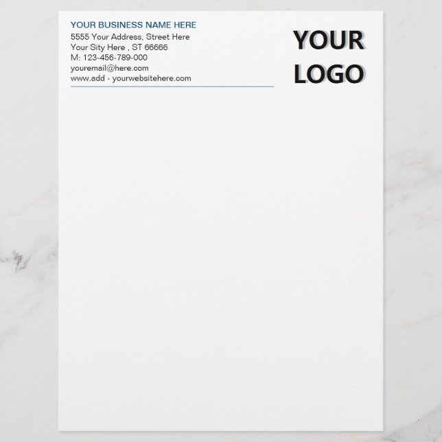 Papel Timbrado Personalize o Letterhead Personalizado da Sua Empr (Frente)