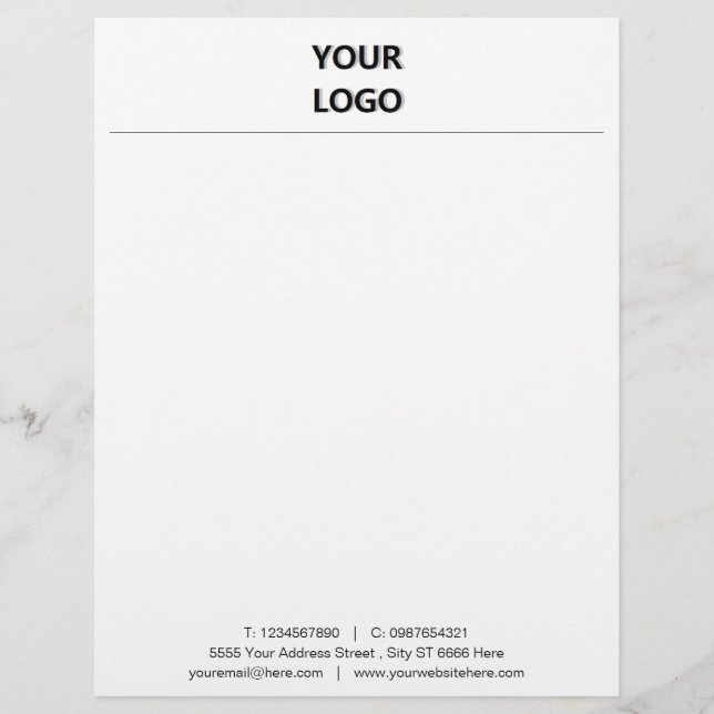 Papel Timbrado Personalize seu próprio Design Business Letterhead (Frente)