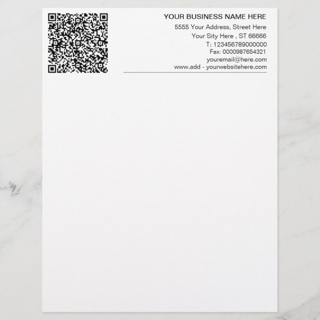Papel Timbrado Personalize seu timbrado comercial com código QR (Frente)