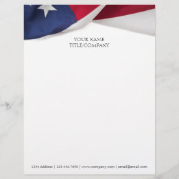 Papel Timbrado Personalized American Flag Company Name Business 