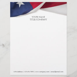 Papel Timbrado Personalized American Flag Company Name Business