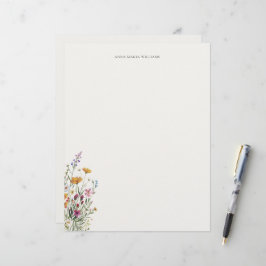 Papel Timbrado  Personalized Elegant Chic Floral Letterhead