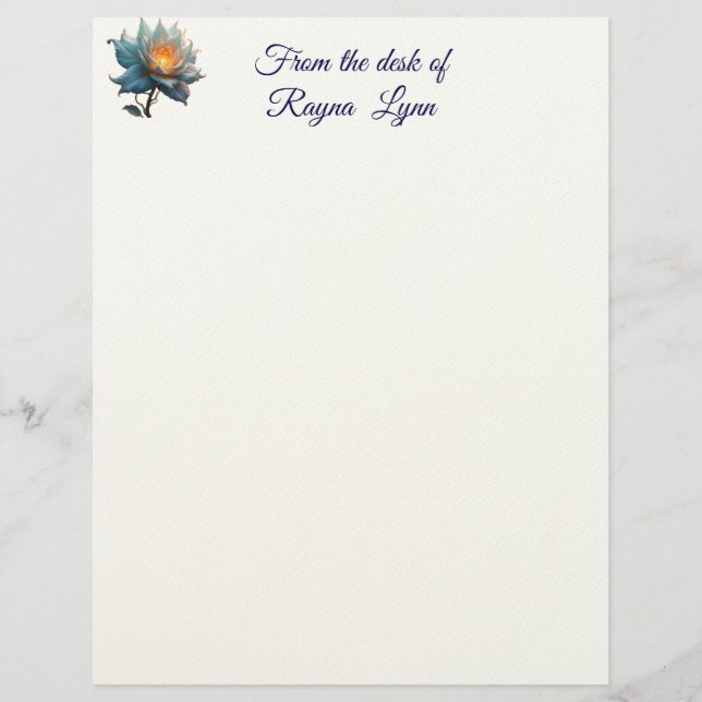 Papel Timbrado Personalized Floral Letterhead (Frente)