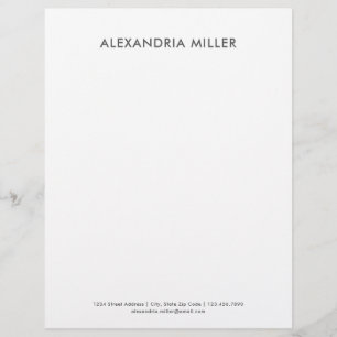 Papel Timbrado Personalized Gray Minimalist Letterhead