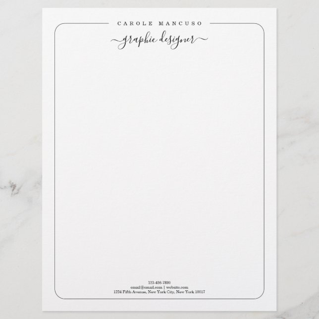 Papel Timbrado Personalized Letterhead Stationary | Simply Right (Frente)