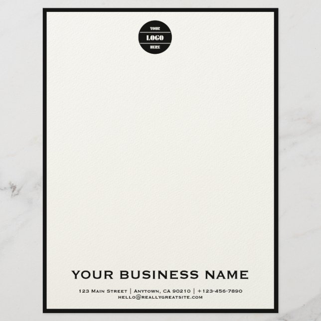 Papel Timbrado Personalized Modern Business Logo Letterhead  (Frente)