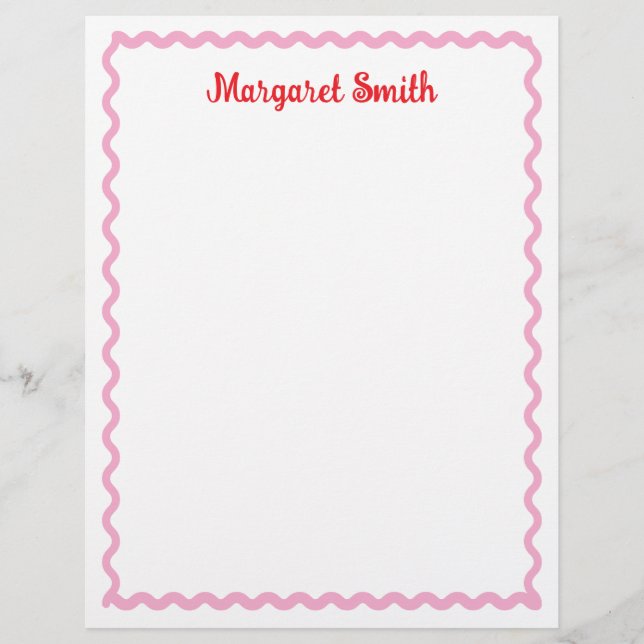 Papel Timbrado Personalized Monogram Notepads with Scallop Border (Frente)