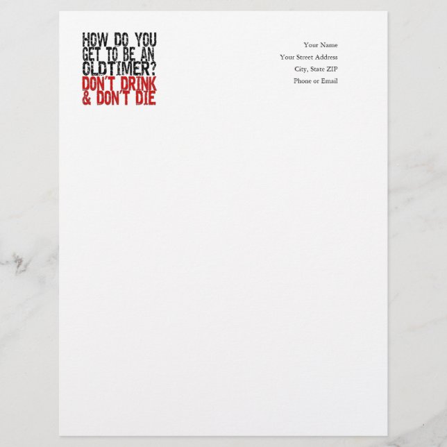 Papel Timbrado Piada de Temporizador Antigo de Recuperação (Frente)