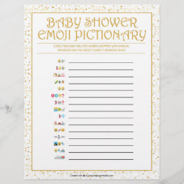 Papel Timbrado Pictionary Emoji Baby [Ouro Sparkles]