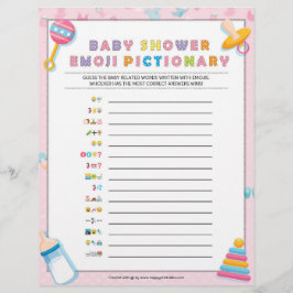 Papel Timbrado Pictionary para Bebês Emoji [Baby Basics Pink]
